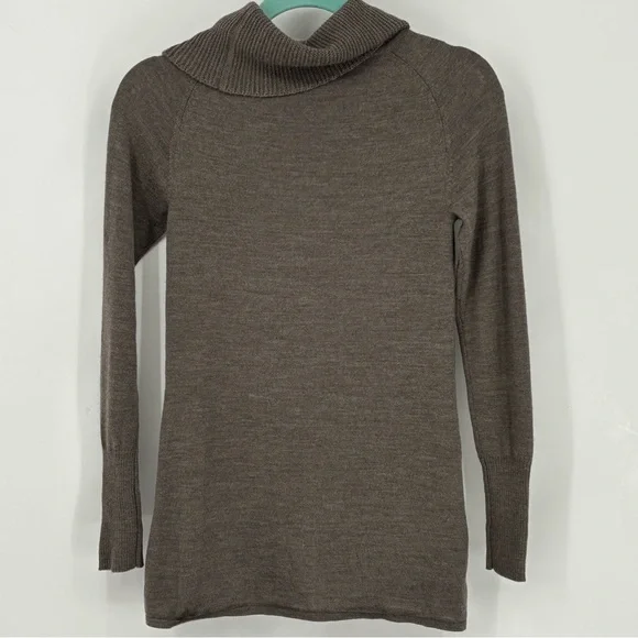 Smartwool Taupe brown Cowl Neck wool Sweater tunic pullover cozy warm - Picture 3 of 10